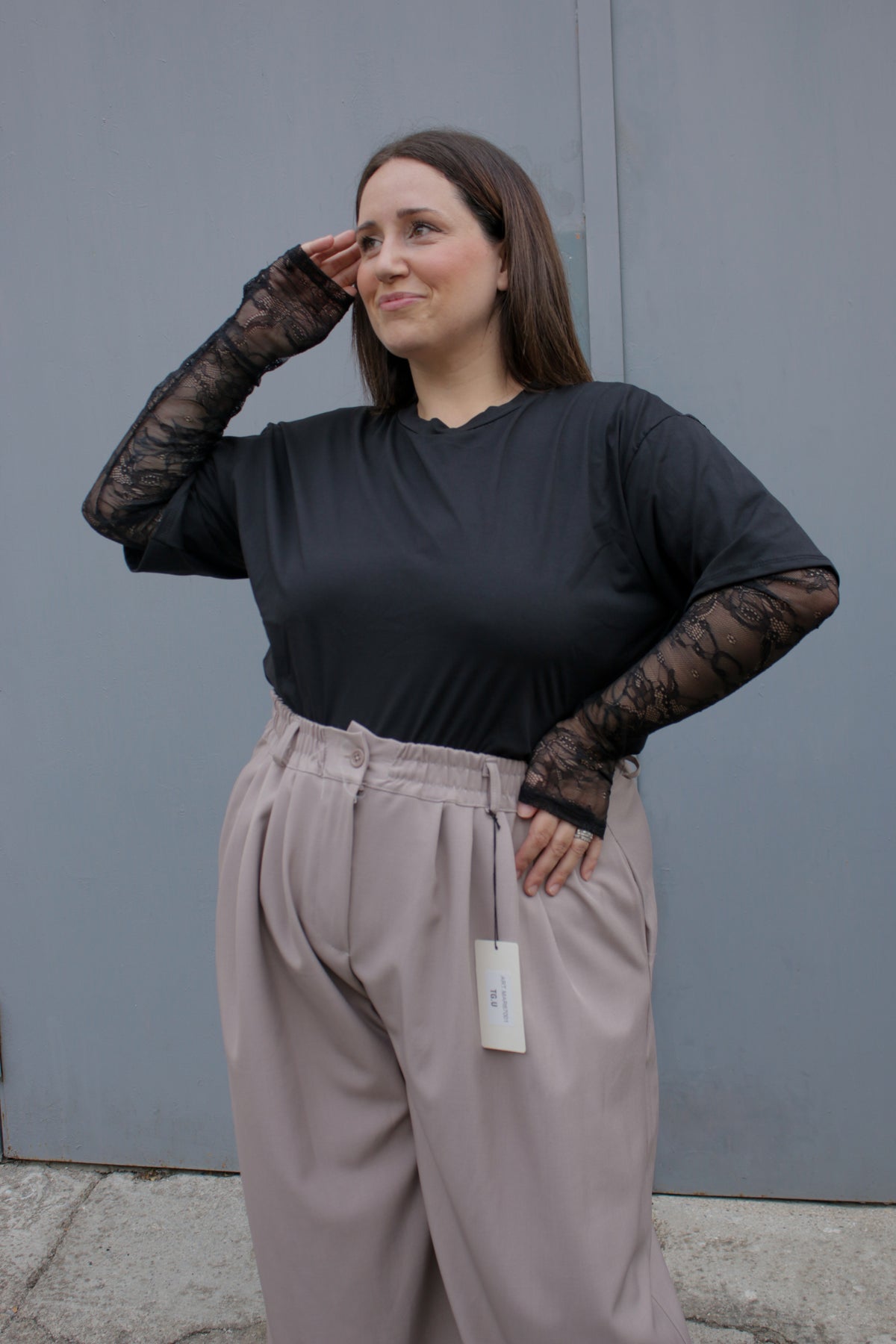 Maglia manica pizzo